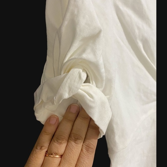 NWT‎ A.L.C. Mirren Twist-Front White Linen Mini Dress - Picture 10 of 14